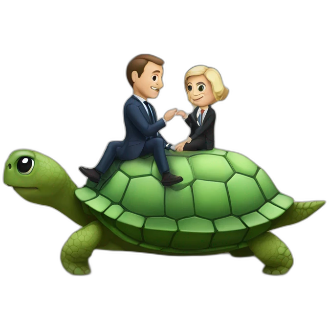 macron sur tortue emoji