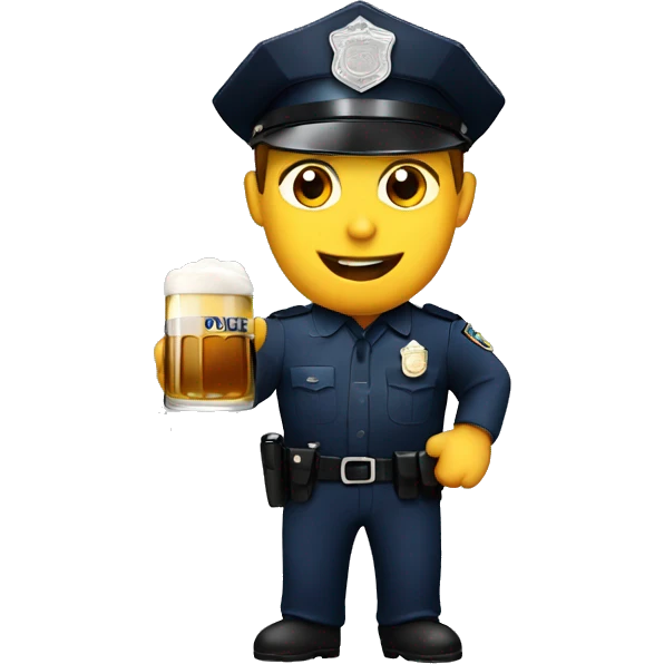 A police officer with a beer emoji