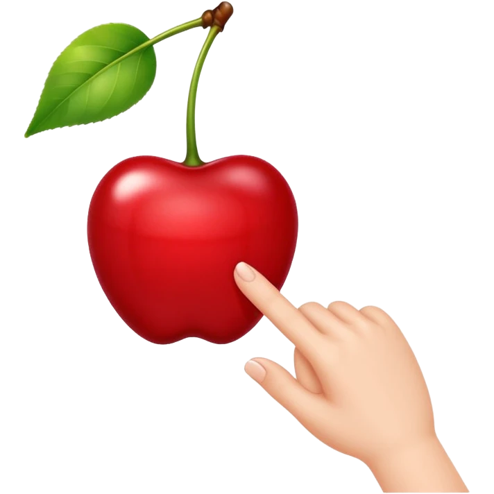 Pick up the cherry for finger emoji