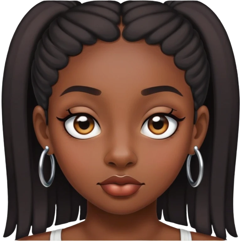black girl with a septum rolling her eyes  emoji