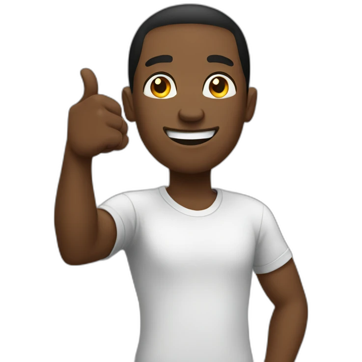 black guy with thumb up emoji