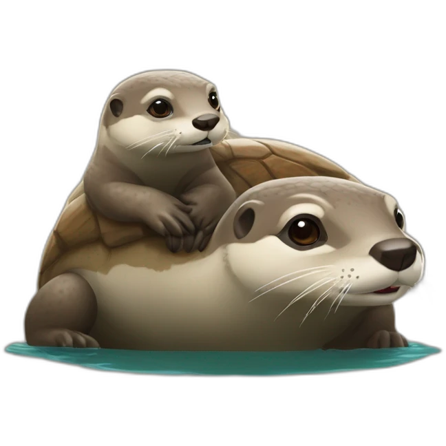 Loutre sur tortue emoji