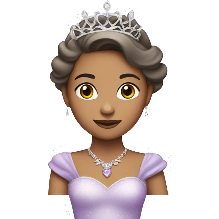 Princess in lilac dress with tiara emoji