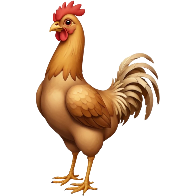 skinny light brown chicken full body no comb emoji