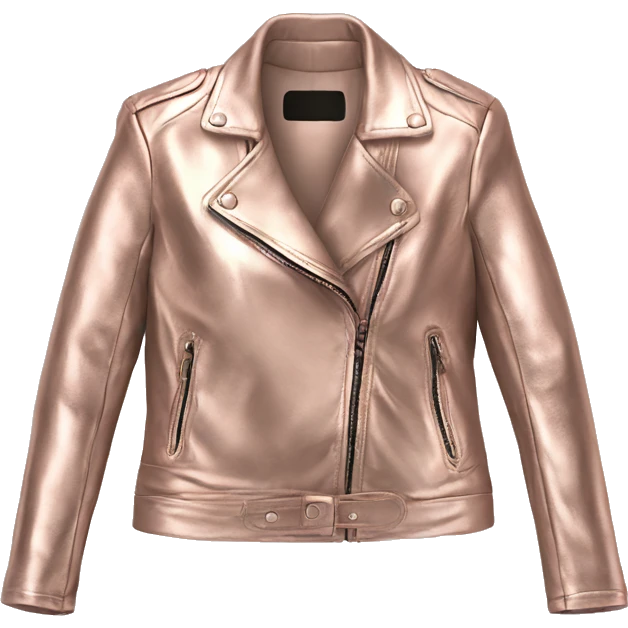 Realistic womens fashion metallic rose gold leather jacket. emoji