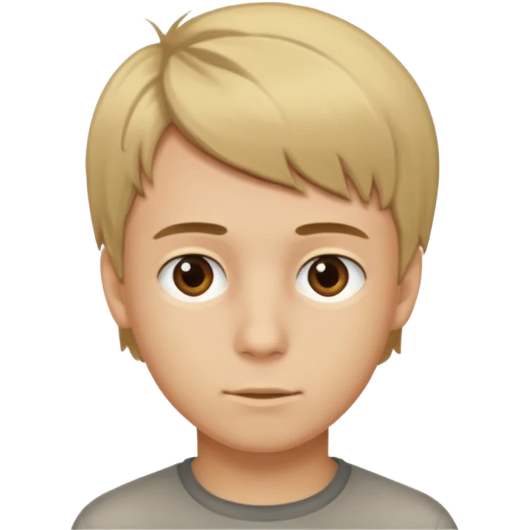 dirty blond haired boy with brown eyes and a nice haicut emoji
