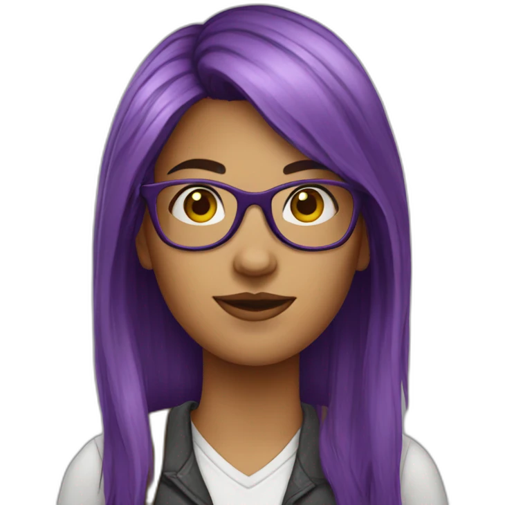 nerd-woman-purple-hair-glasses emoji