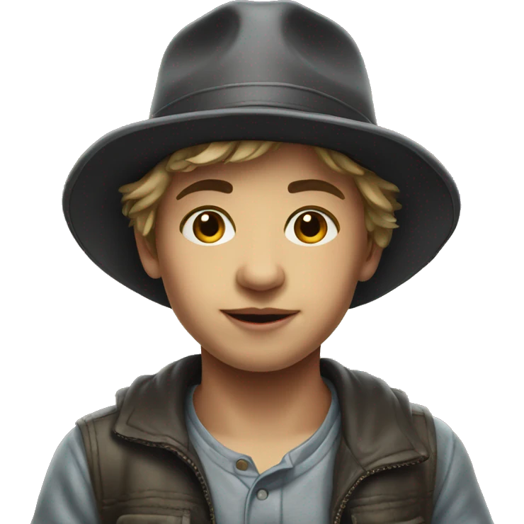 realistic portrait of boy in hat emoji