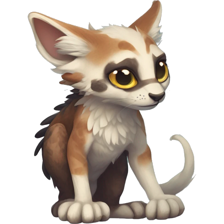  Cute Edgy Realistic Rare Fantasy Slim Vernid-Trico-Melprin-species by LiLaiRa, by Falvie, full body emoji