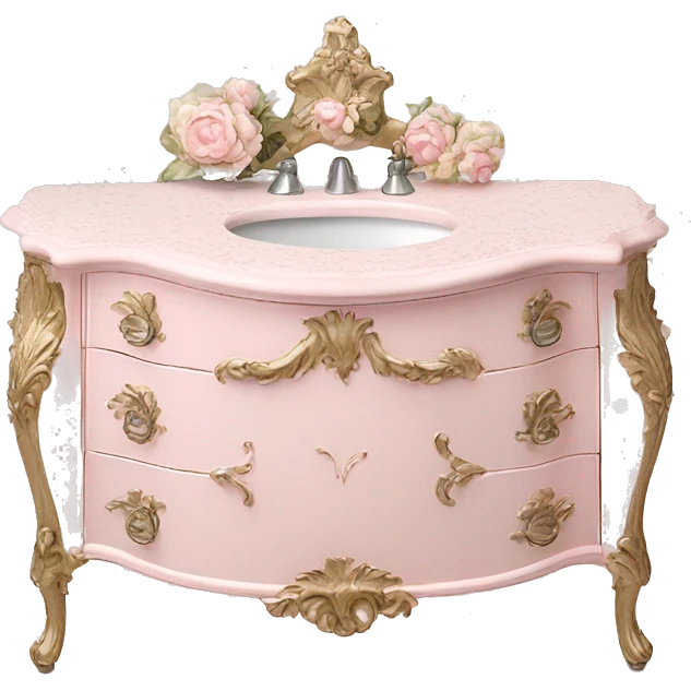 vintage rococo light pink dainty floral vanity emoji
