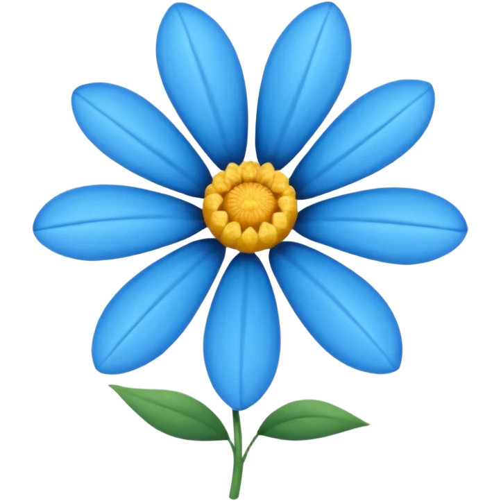 Flor azul com detalhes vivos emoji emoji