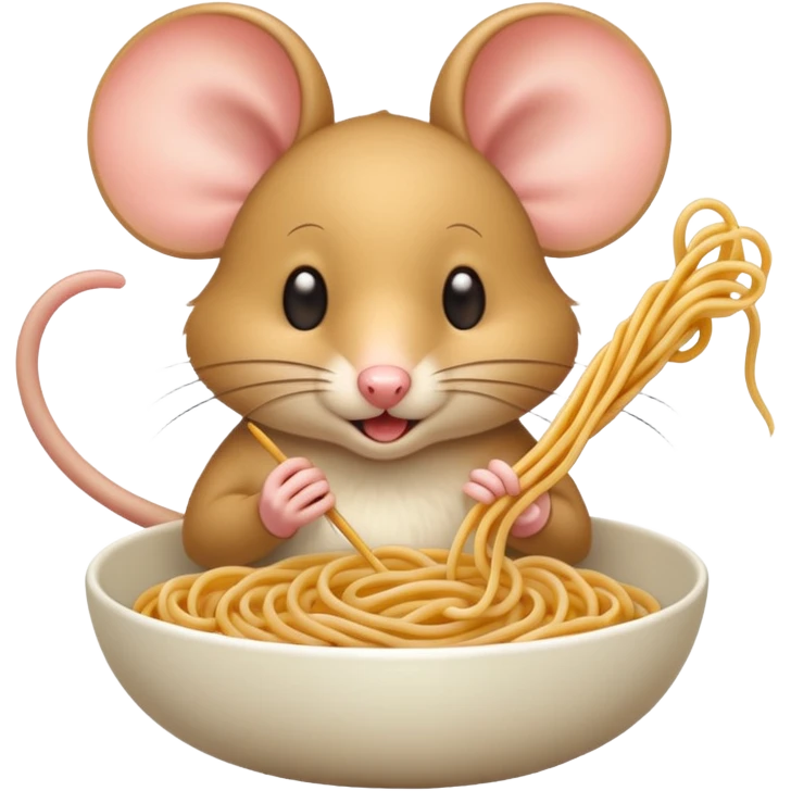 mouse eating noodle emoji