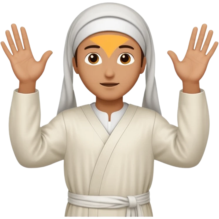 Make a person praying in Islam religion make it face sideways emoji