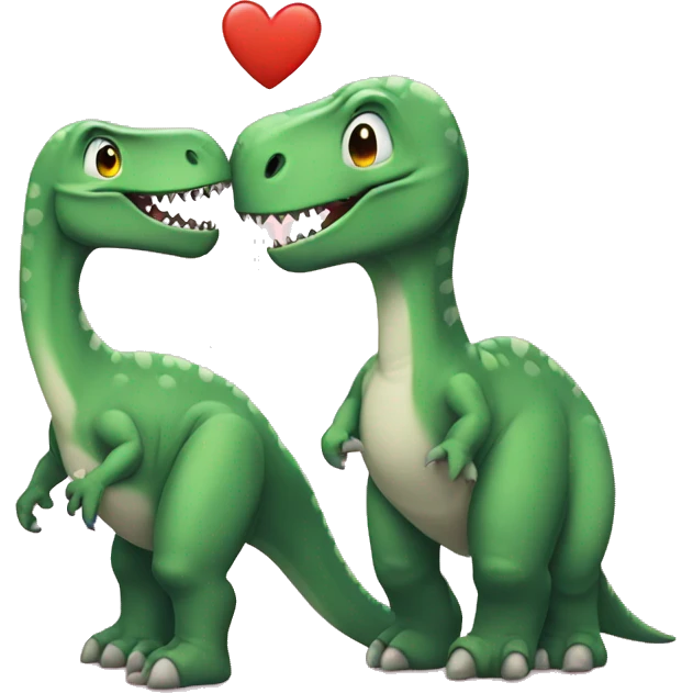 Dinosaurs in love  emoji