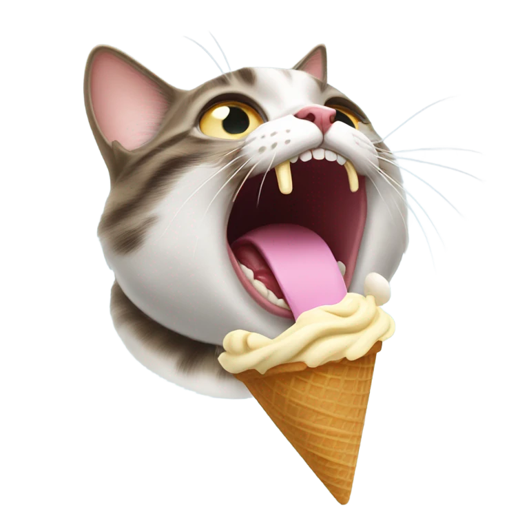 Cat eating ice cream emoji