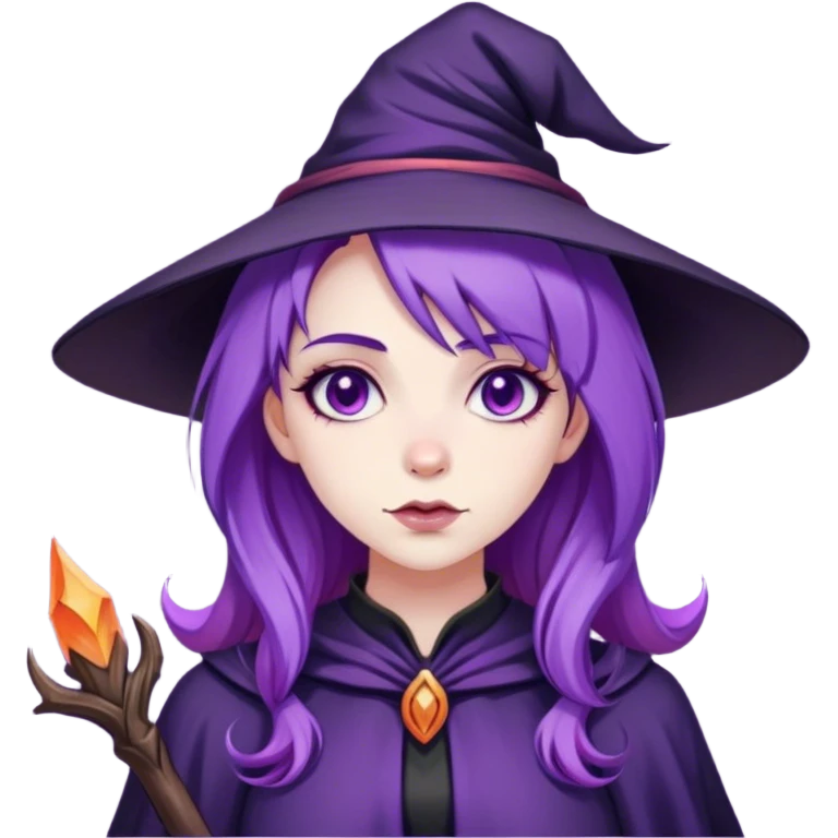  witch girl purple hair emoji