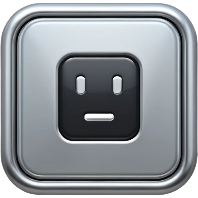 A futuristic microchip emoji made of polished silver chrome, minimal circuit details, smooth metallic surface, soft lighting, iOS emoji style, centered, clean white background emoji