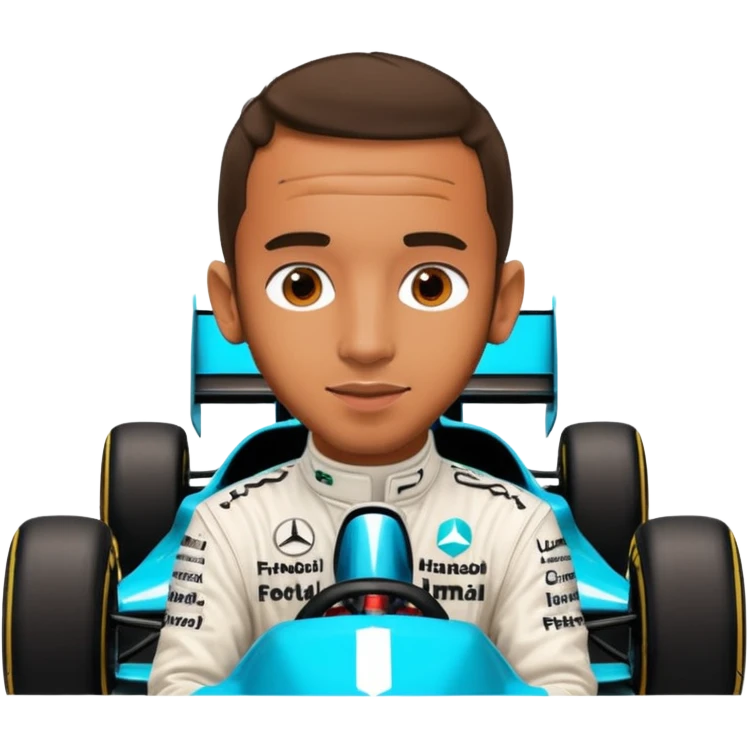 Lewis Hamilton in a f1 car emoji