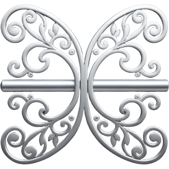Black and silver filigree page divider, 3D, extremely detailed design emoji