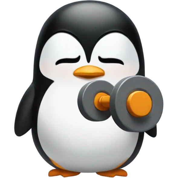 Penguin in the gym emoji