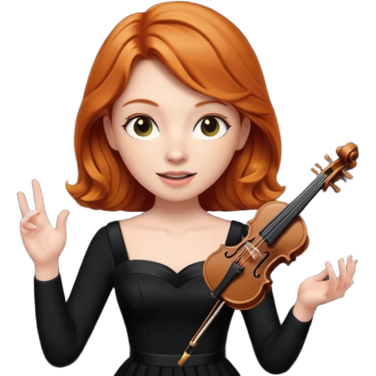 Ginger haired female conducting music emoji