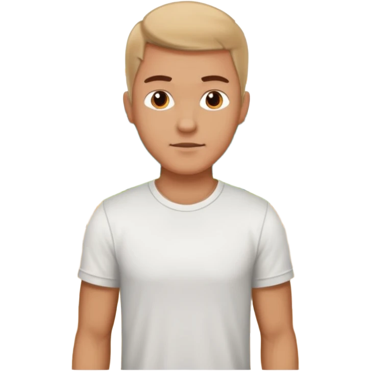 white sportsman in the playground, dressed in t-shirt emoji