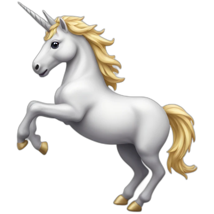 Rearing unicorn facing left emoji