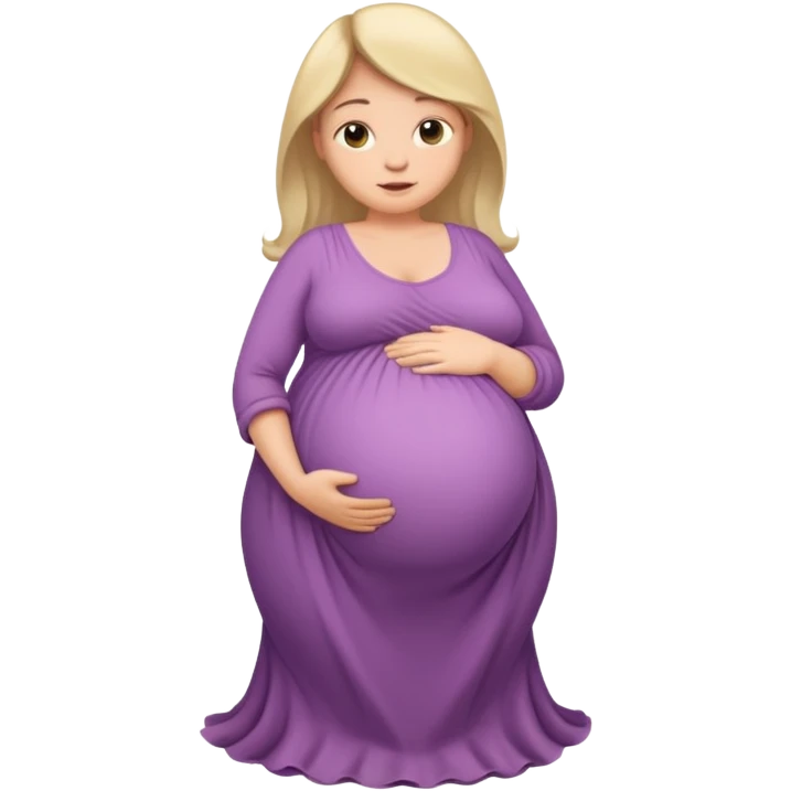 very heavily pregnant overdue woman with very large belly emoji