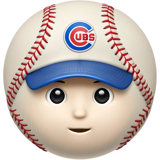 Baseball wearing a cubs hat emoji