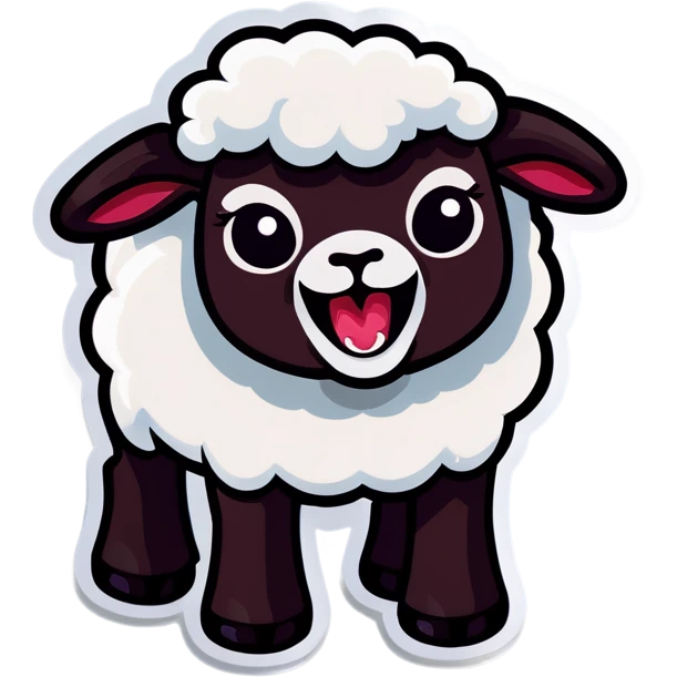 A lamb with fangs emoji