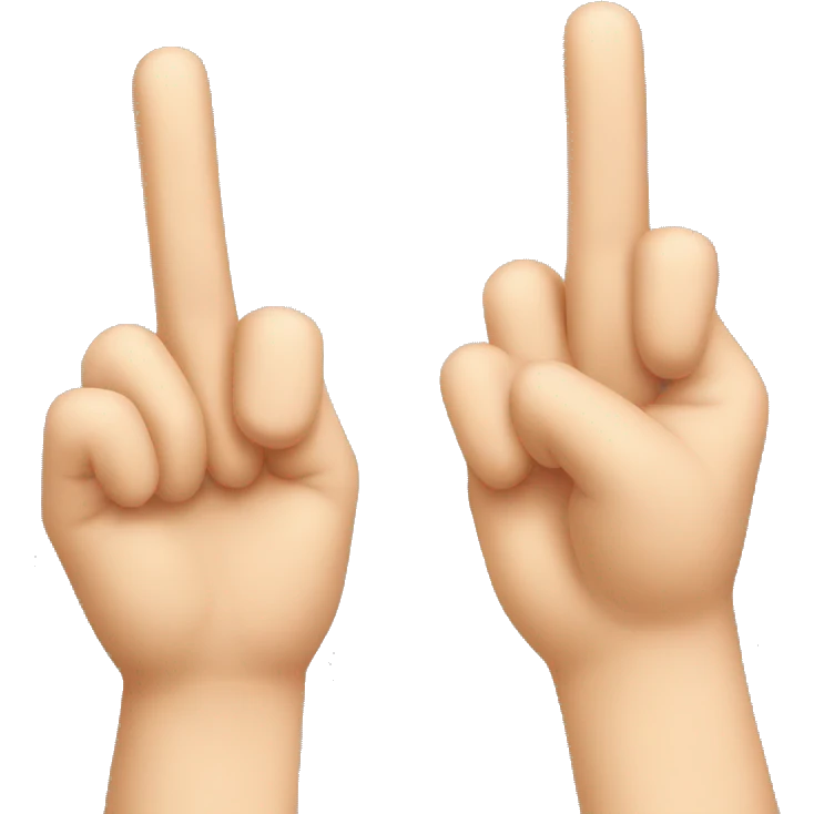 finger pointed up, but another points on it, and another one, and so on emoji