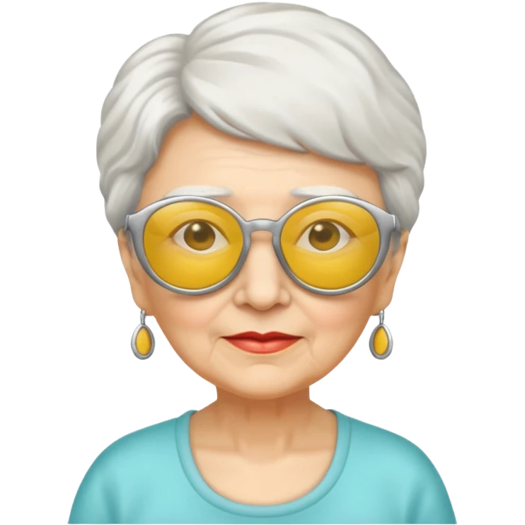 grandmother with yellow sunglasses emoji