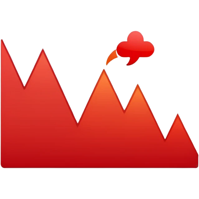 red chart decreasing emoji
