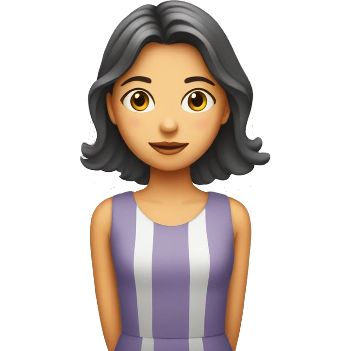 girl in a dress with road markings emoji