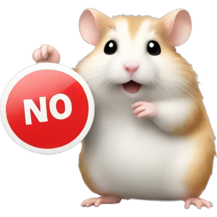 hamster holding a 'no entry' sign emoji