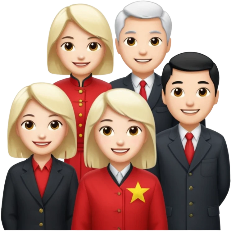 Chinese and Western white elites wearing socialist clothing emoji