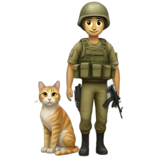 Israeli soldier with a cat emoji