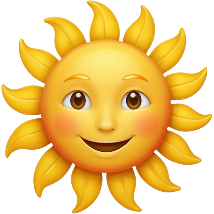 smiling sun emoji, simple and cheerful, apple style emoji