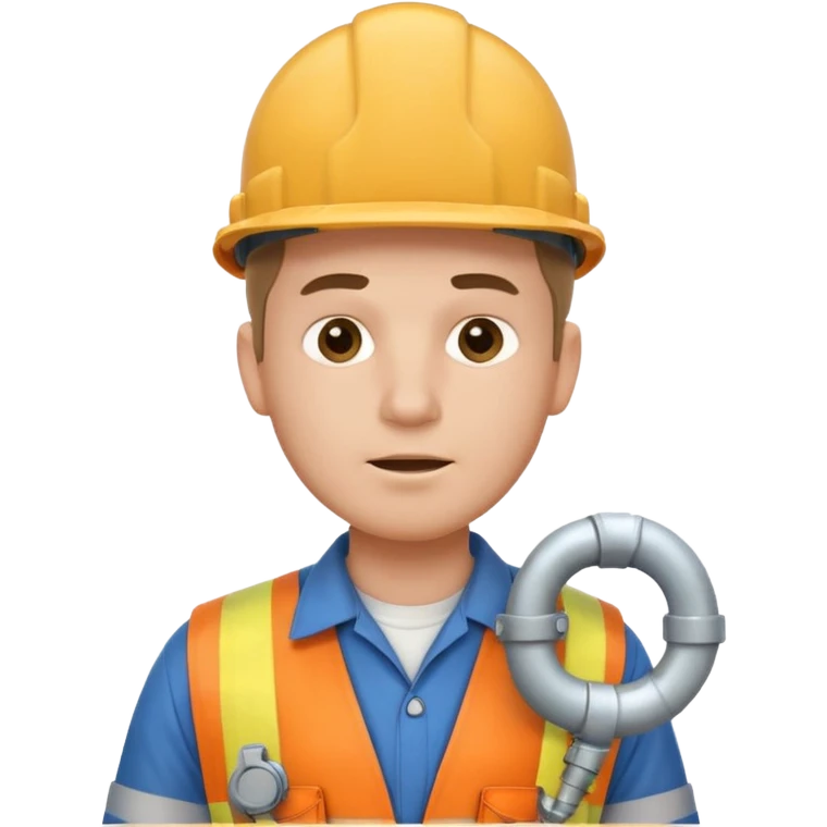 customer. 1 person only white male with shoulder normal person cloths. adult. pipeline technician change the expression and the shape of the face emoji