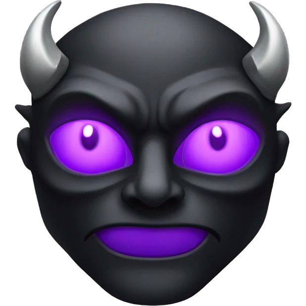 black demon mask with purple eyes emoji