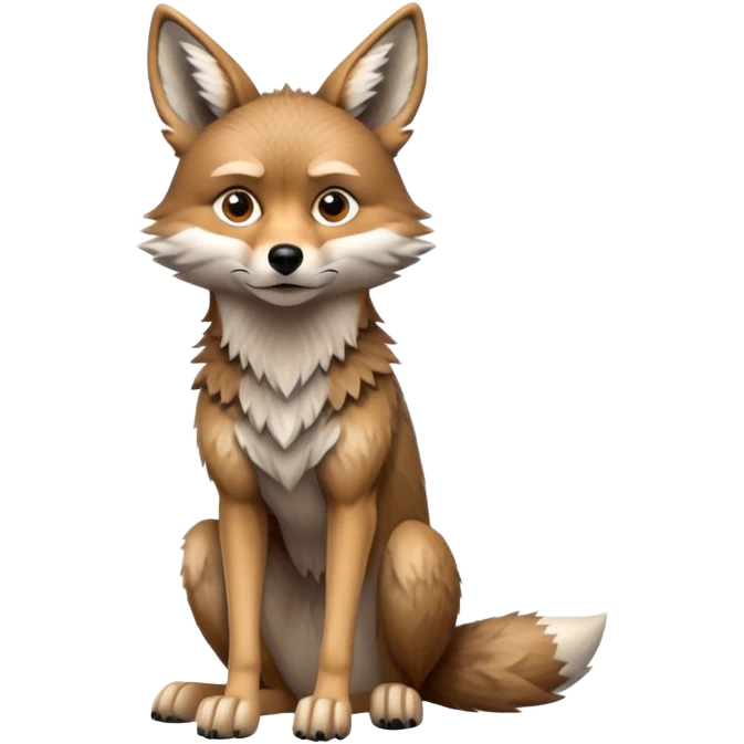 cinematic full body coyote, hyper-realistic, sitting emoji