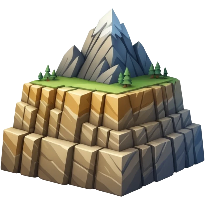 mountain strata　cube emoji