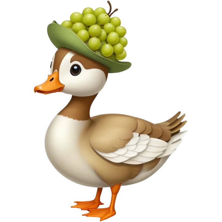 Goose with gooseberry hat emoji