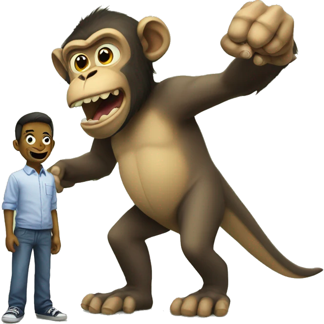 big monkey with a dino emoji