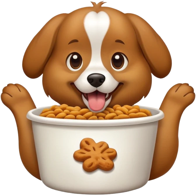 Dog eating food emoji