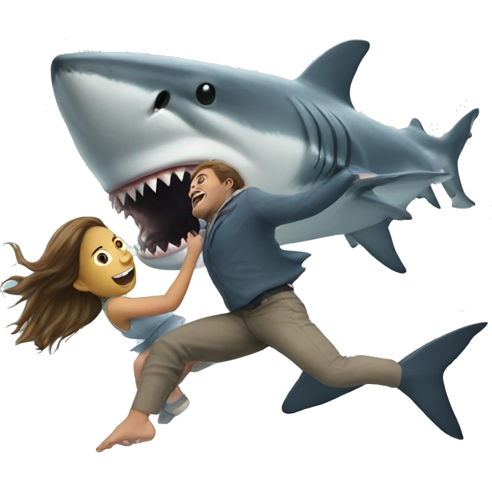 shark chasing a girl  emoji