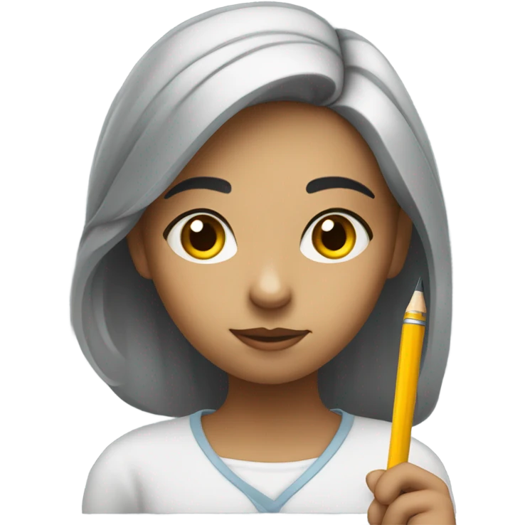 girl with a pen emoji