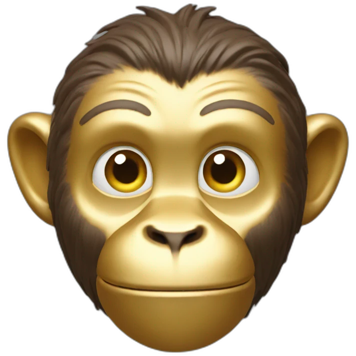 Gold monkey stuff 3D emoji