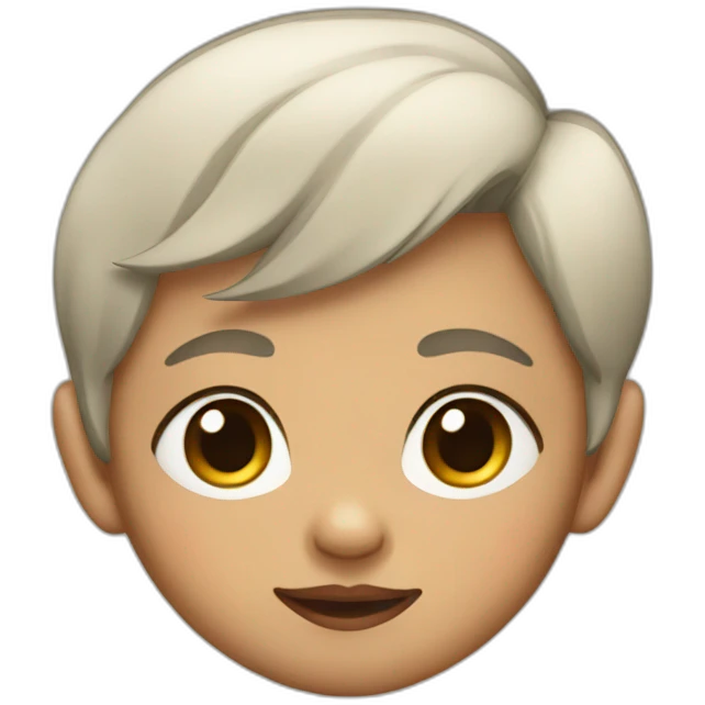 cute Baby with pointy ears and little hair emoji