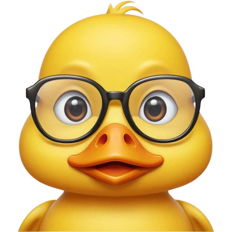 Yellow duck with glasses emoji